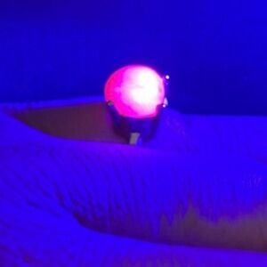 Natural Glowing Ruby Gemstone Adjustable Ring 1pc UV Flourescent